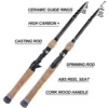 Sougayilang 1.8M-2.7M Protable Telescopic Fishing Rod Cork Handle Spinning Fishing Rod Carbon Fiber Travel Fishing Rod Tackle ► Photo 2/6