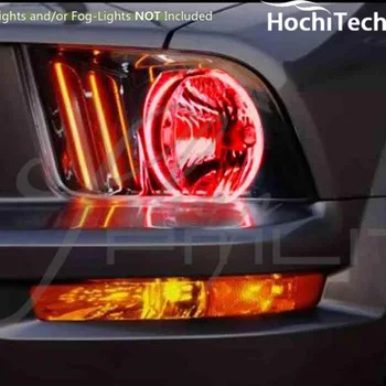 for 2005-2009 Ford Mustang RGB LED angel eyes Halo Rings Headlights Bulbs multi color shift with remote control