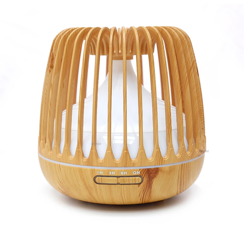 500ML Aroma Essential Oil Diffuser Ultrasonic Air Humidifier Wood Grain 7 Color Changing LED Light Cool Mist Difusor for Home