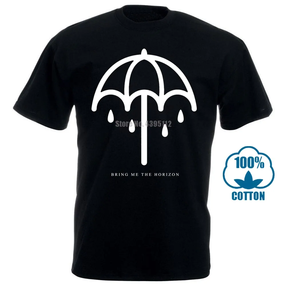 Черный Bring Me The Horizon Umbrella Burnout мужская серая футболка с принтом, Мужская футболка с короткими рукавами и круглым вырезом, летние футболки - Цвет: Черный