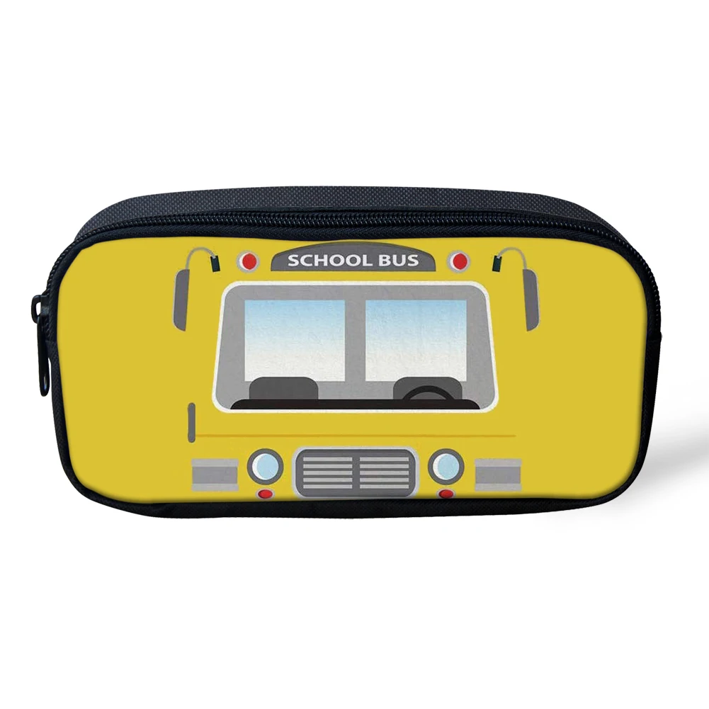 School Bus Print Yellow Bags Boy Girls Schoolbags Children Book Bags Pencil Case Back to School Print Toddle Premary