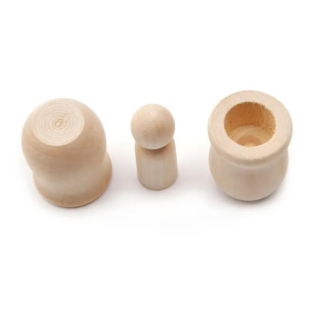 Új 20Dros Fából Készült Csapdababák Befejezetlen Kézműves Diy Festékfesték Parti Esküvői Otthoni Dekorációhoz Fa Emberek Fészkelnek - Image 5