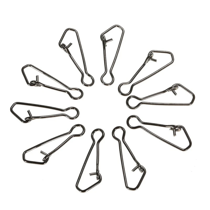

100Pcs Fishing Hooked Snap Links Fishing Swivel Snap Hook Line Connector Carp Fishing Tackle L