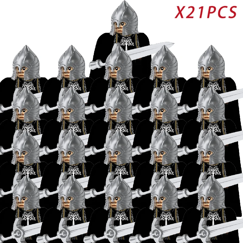 Medieval Fantasy Dwarf Warrior Leader Building Blocks Set