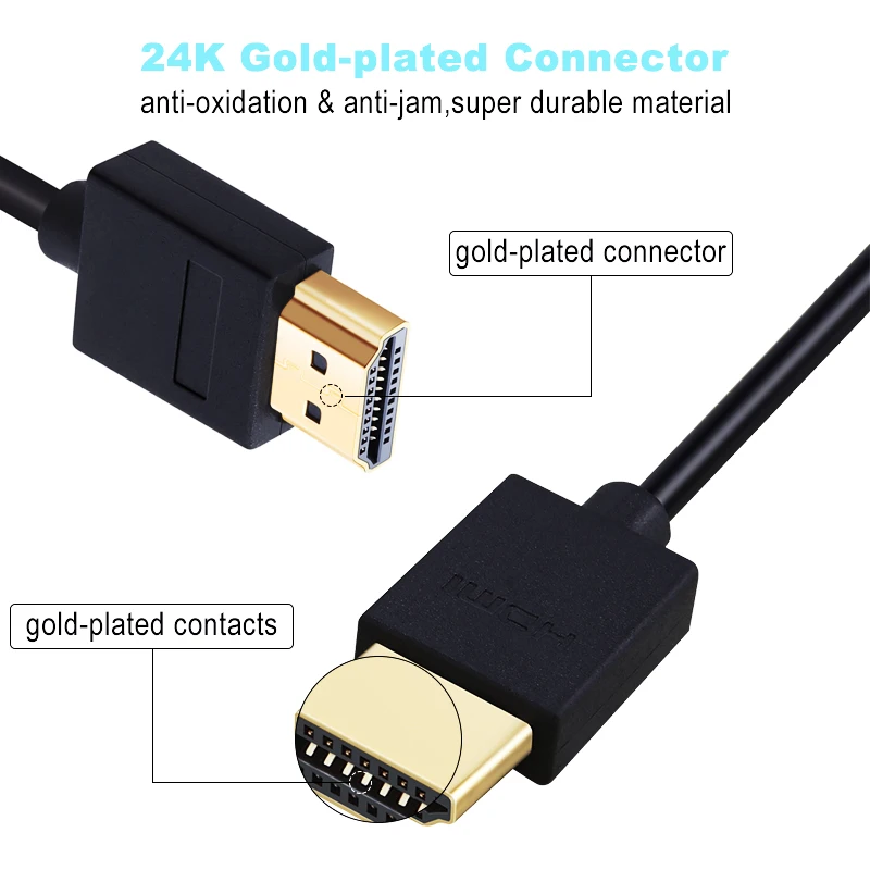 HDMI Cable Lungfish HDMI-compatible cable HD 1080P 3D gold plated for TV Switch Projector Laptop Office Video Cable