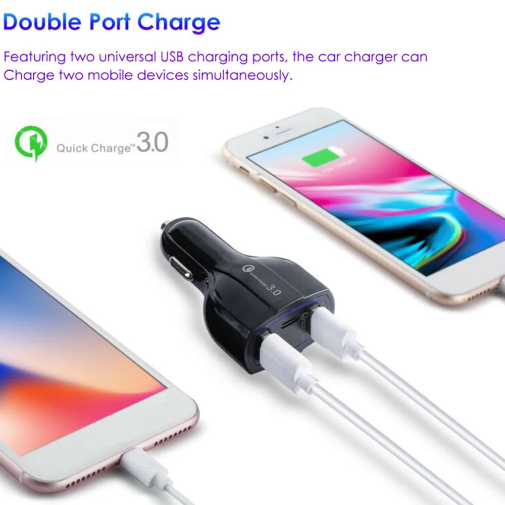 1* QC 3,0 Быстрая зарядка-адаптер с двумя USB Порты и разъёмы быстрая Зарядное устройство 5 V/3.5A аксессуары