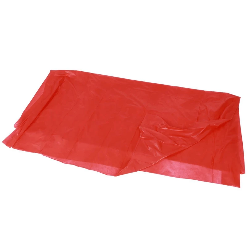 2 Pcs PEVA Disposable Tablecloths Table Cloth Cover Party Catering Events Tableware, White& Big Red