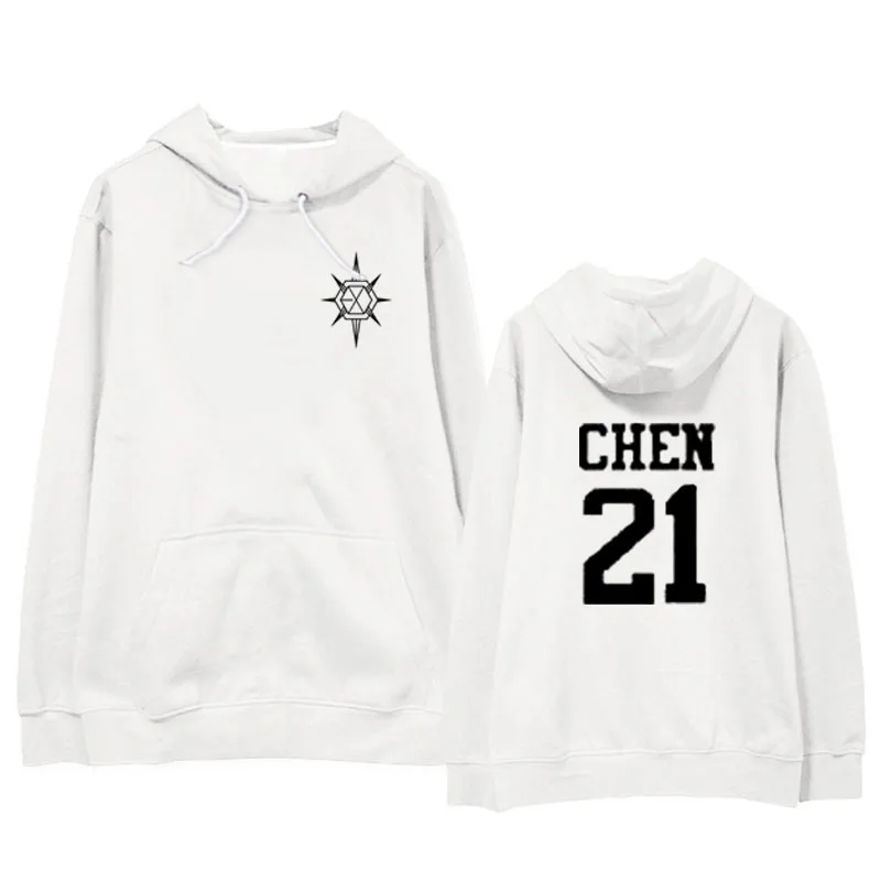 Mainlead EXO PLANET#5-разведочные хлопковые Толстовки BAEKHYUN CHANYEOL Толстовка SEHUN - Цвет: CHEN WHITE