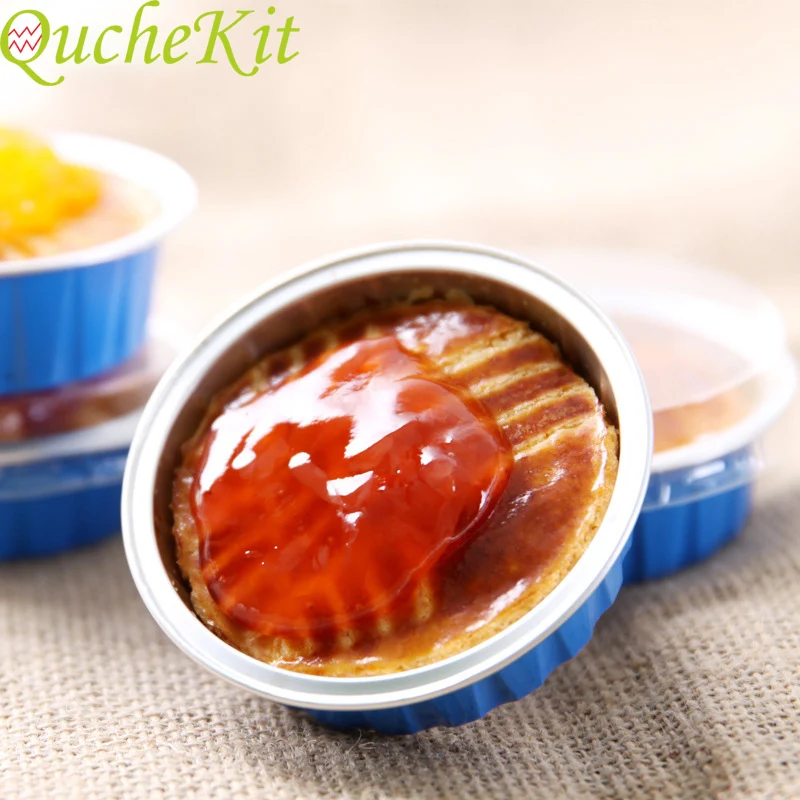 

10pcs 60ml Round Disposable Aluminum Foil Food Cups Mini Muffin Cupcake Cups Baking Mold Dessert Container For Mousse Pudding