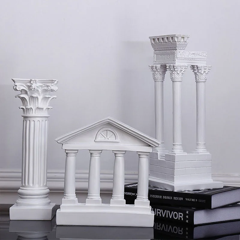 European Ancient Greek Temple Statue Resin Antique Building Sculpture Room Decor Fengshui Ornament Home Decoration Accessories European Ancient Greek Temple Statue Resin Antique Building Sculpture Room Decor Fengshui Ornament Home Decoration Accessories