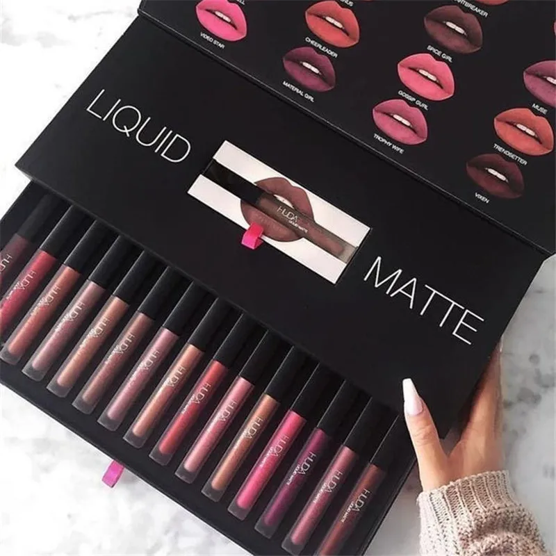 

HB Brand 16 Colors Waterproof Matte Liquid Lipstick Lip Tint matte Lip Gloss Cosmetic Lipstick Long Lasting Lipgloss Set