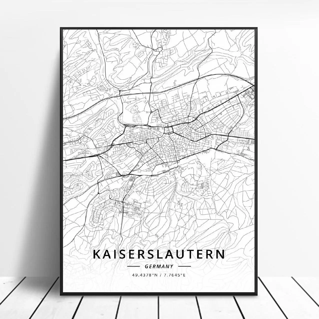 Bremerhaven Leipzig Jena Neuss Munich Kaiserslautern Германия холст Художественная карта
