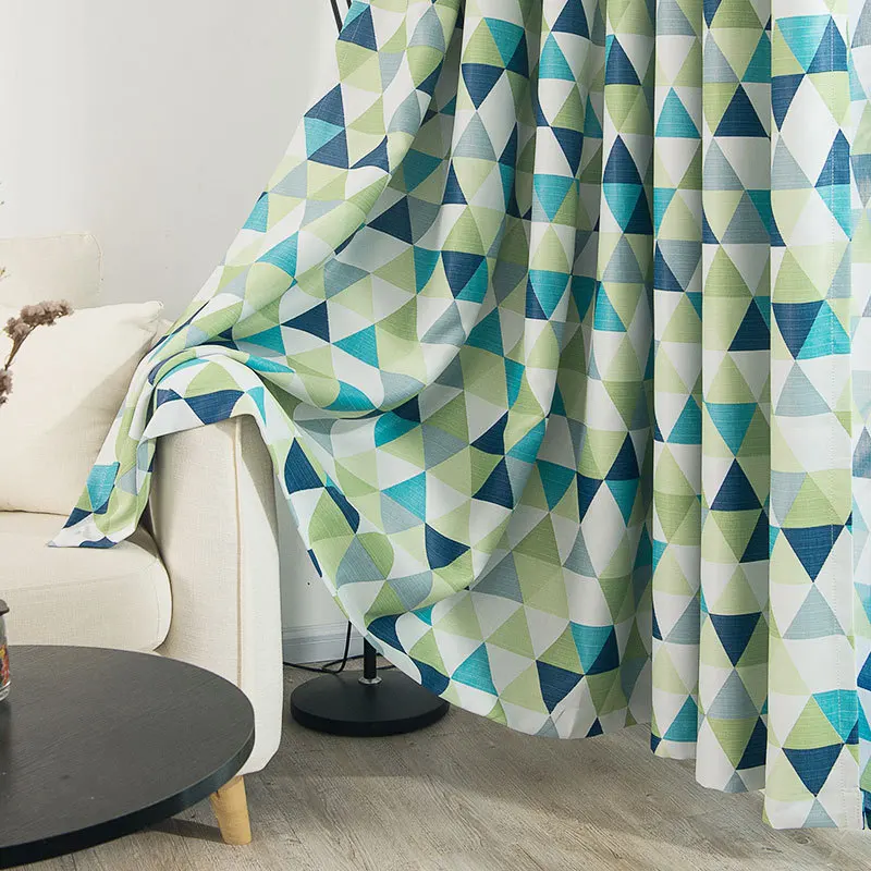 

Custom Triangle Geometry Curtains for Living Room Bedroom Study Curtains High Precision Jacquard Nordic Cotton Linen Curtains