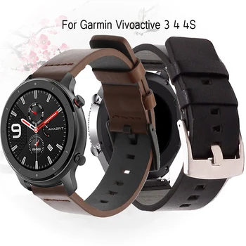 

Italy Oily Leather Watch Band For Garmin vivoactive 3 Strap Leather Replacement Wristband Smart Bracelet For Garmin vivoactive4
