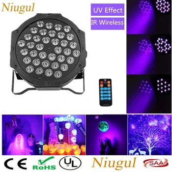 

Wireless Remote DMX512 Auto Sound Cobtrol 36X3W UV LED Stage Light Ultraviolet Black Light Purple LED Par Light Spotlight Lamp