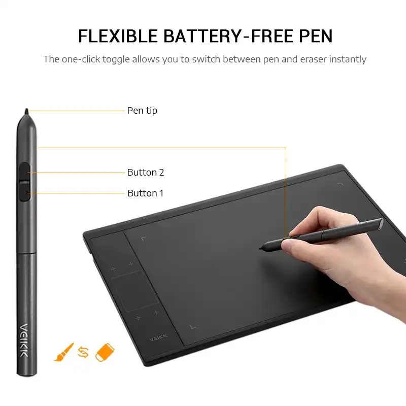 with Type-c Interface SHIFENX Portable A30 10x6 inch 5080 LPI Smart Touch Electronic Graphic Tablet