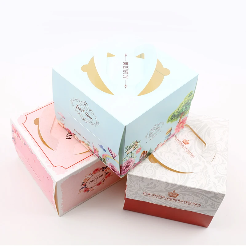 4 дюймовая квадратная переносная коробка для пирожных с сырным муссом прозрачное