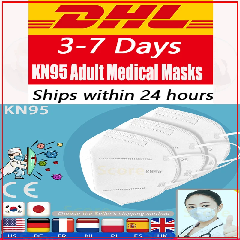 

10pcs / 20 pcs Protective mask KN95 FFP2 Anti Dust Dustproof Disposable Earloop Face Mouth Masks face shield Facial N95 mask DHL