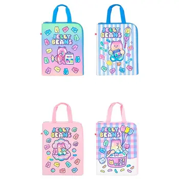 

Cute Cartoon Bear Sugar Theme Handbag Waterproof Leather Portable Laptop Bag Macbook Tote Student Computer Holder File Bag