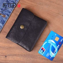AETOO мини-кошелек женский короткий кожаный Пряжка Кожаный Зажим свежая Студенческая посылка для карт мужской кошелек для монет