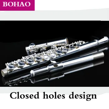 

BOHAO New 16 Holes Closed/open Flute c-tone silver-plated flute With Case and Accessories