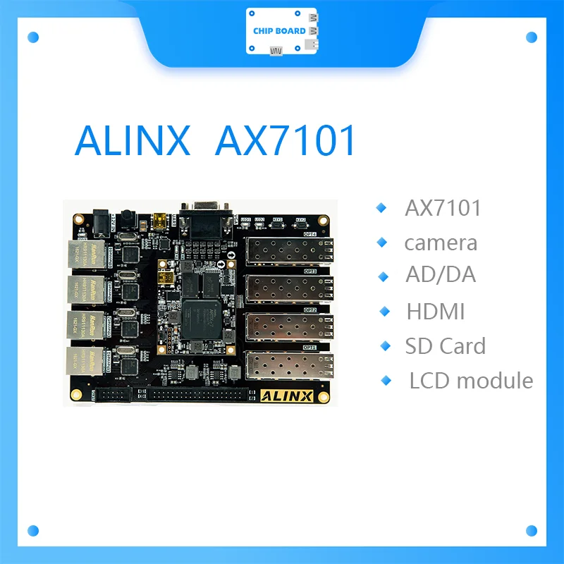 US $499.00 ALINX AX7101 Brand XILINX A7 FPGA Development Board Artix7 XC7A100T 4 Ethernet 4 SFP RS232 VGA fpga Evaluation kit
