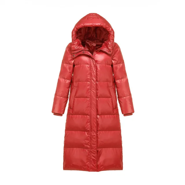 Kopen 90% Witte Eendendons Jas 2019 Vrouwen Winter Jas Lange Dikke Jas voor Vrouwen Hooded Parka Warm Vrouwelijke Kleding waterdicht