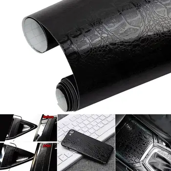 

2020 Car Sticker 3D Leather Self Adhesive Crocodile Pattern Leather Vinyl Film Motorcycle Car Wrap Sticker Decals Car Styling