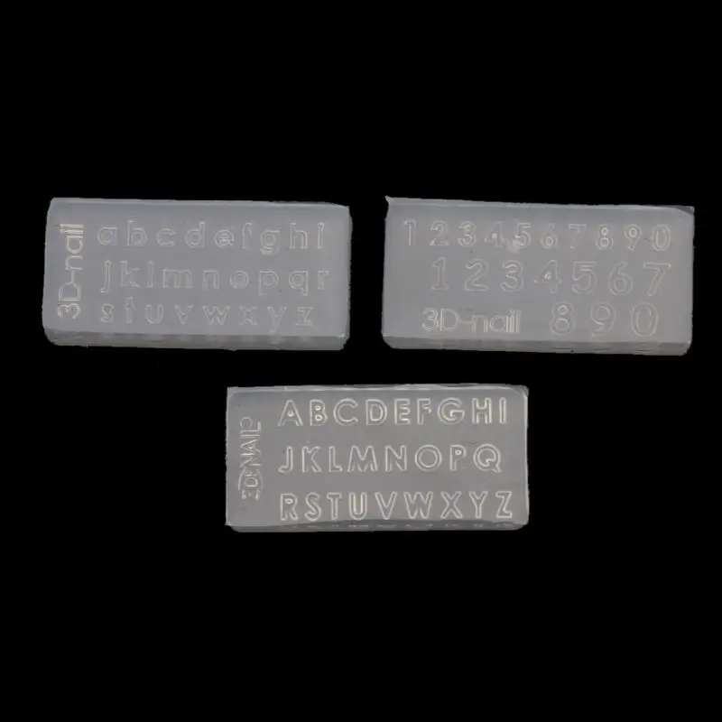 

3Pcs Small Size Numbers Letters Mold Kit Alphabet Pendant UV Resin Silicone Mold