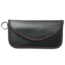 Carbon fiber Anti-theft Car Key Cover Case RFID Signal Blocker Blocking Pouch Bag Protector Car Key Bag rfid car key pouch black electromagnetic blocking shielding double layer key case bag with key ring anti lost leather