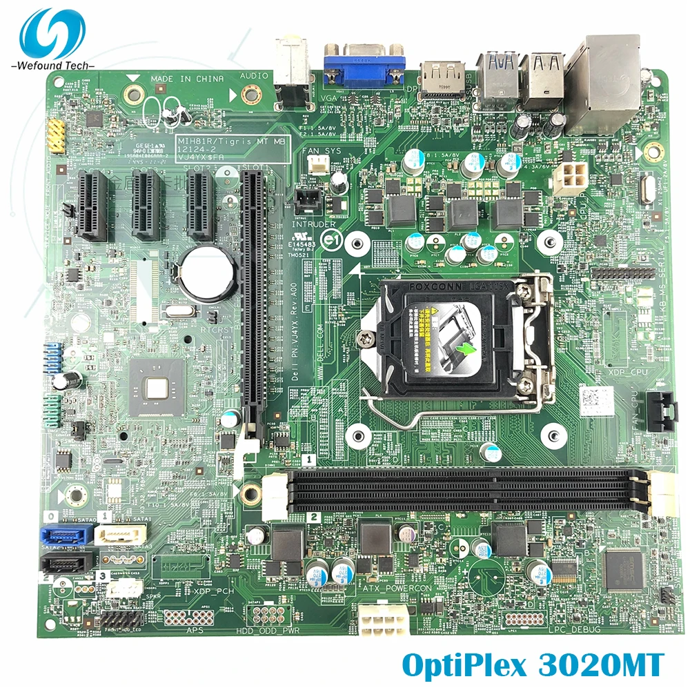 100% Working For Dell OptiPlex 3020MT Motherboard H81 1150-pin MIH81R VJ4YX VHWTR 40DDP 490P1 T5G2G | Компьютеры и офис