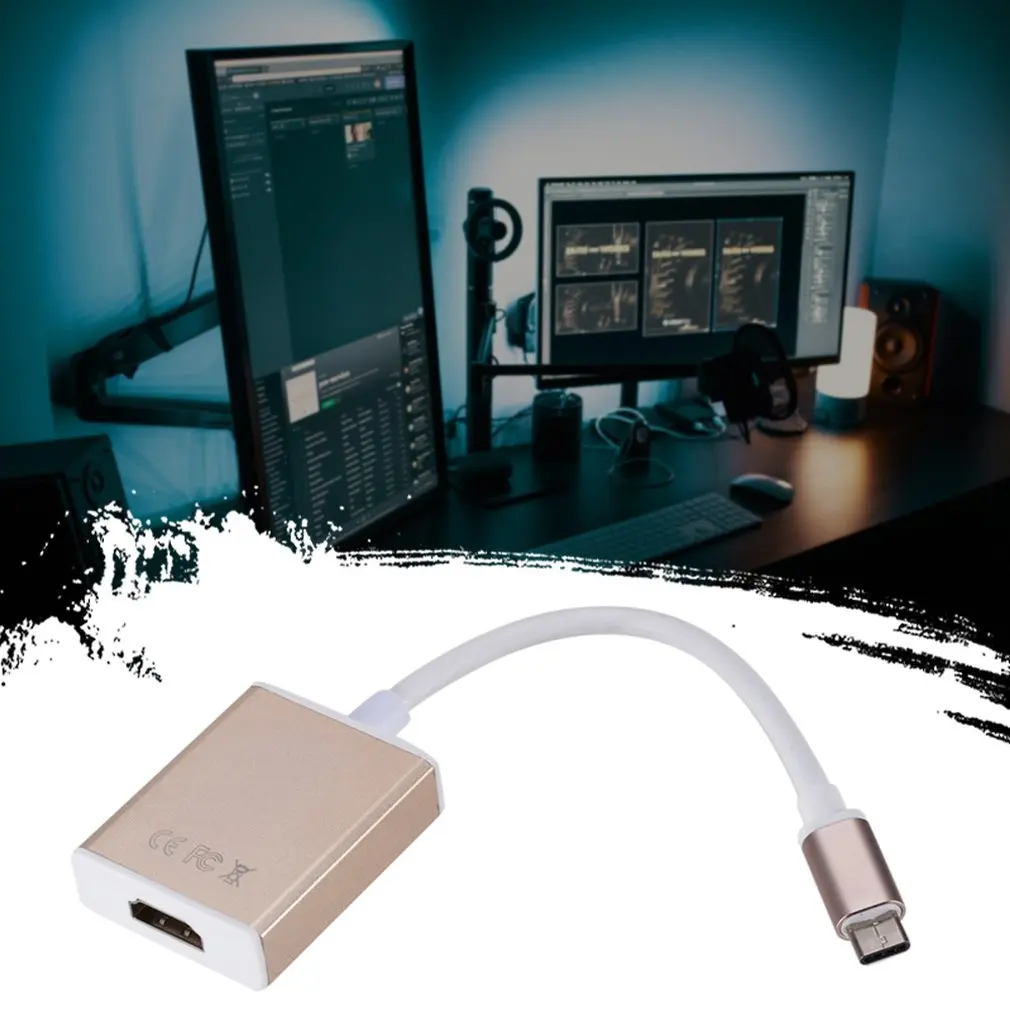 Type C USB 3,1 Мужской к HDMI 1080P HDTV Женский Кабель-адаптер для Macbook ноутбука Применение в мультимедиа