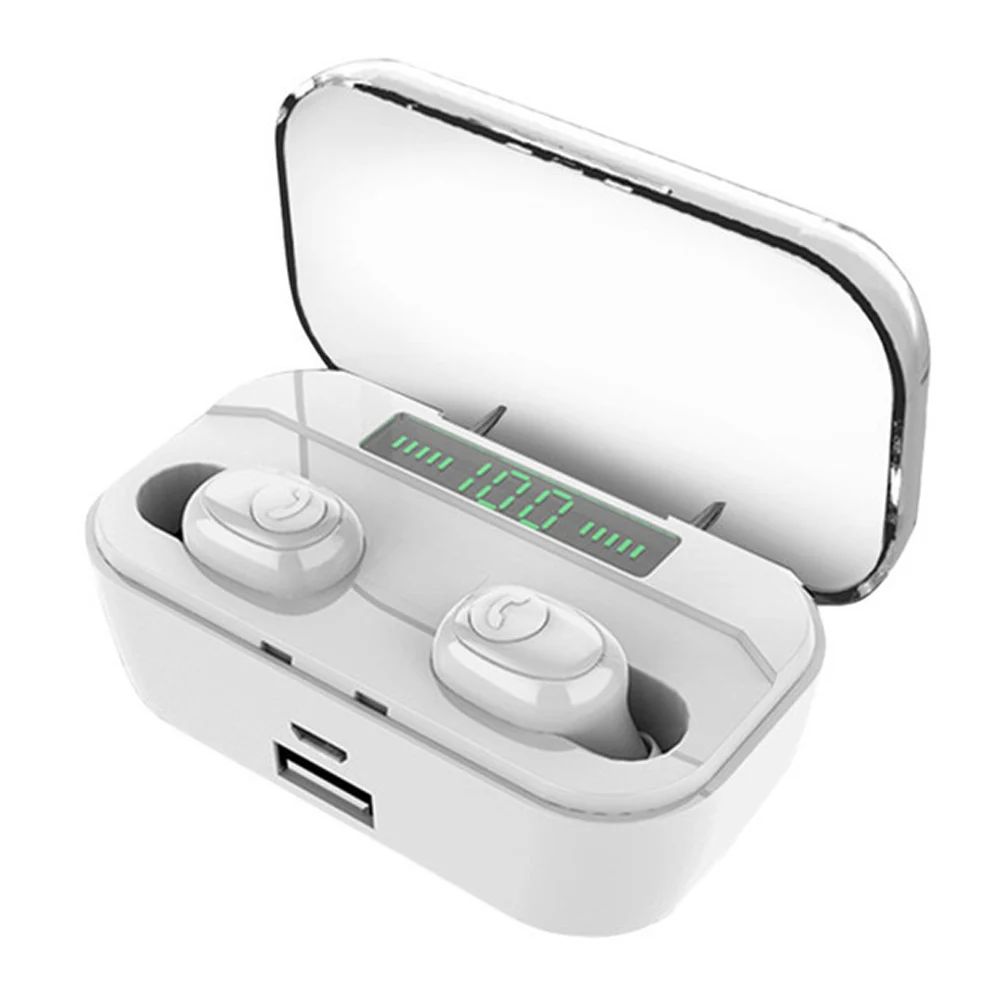 G6S display white G6S наушники-вкладыши TWS с Bluetooth5.0 наушники стерео Портативный гарнитура Водонепроницаемый стерео наушники-вкладишы для занятий спортом светодиодный беспроводной зарядки 3500 мА-ч - Цвет: G6S display white