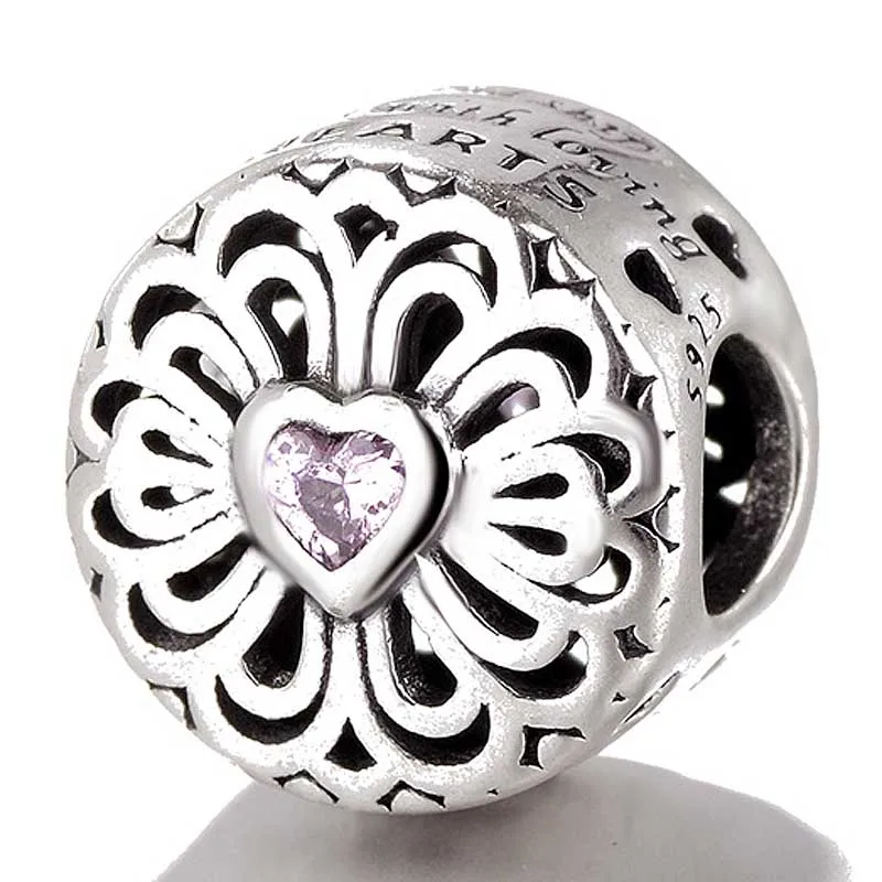 

Original Openwork Filigree Love & Friendship Beads Fit 925 Sterling Silver Bead Charm Bracelet Diy Jewelry
