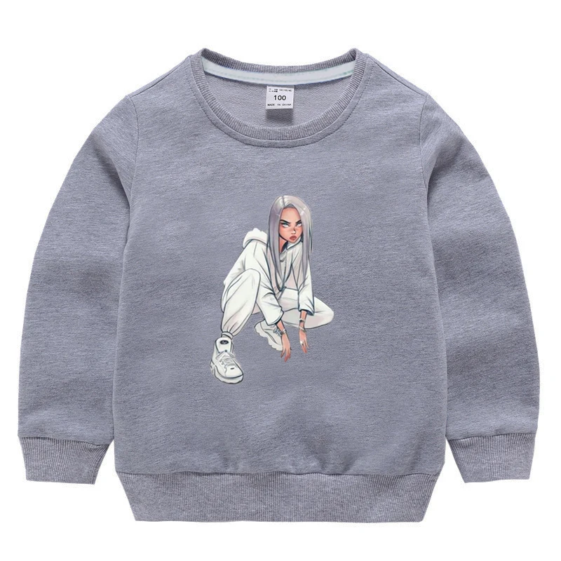 Billie Eilish для детей для маленьких мальчиков и девочек одежда с капюшоном Костюмы толстовки детский, для маленьких мальчиков; спортивные костюмы для девочек футболка с капюшоном футболка