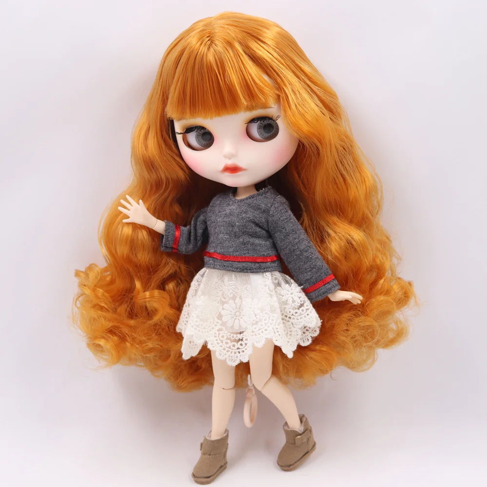 Кукла ICY DBS Blyth No.BL0145 оранжевые коричневые волосы на заказ резные губы лицо 1/6