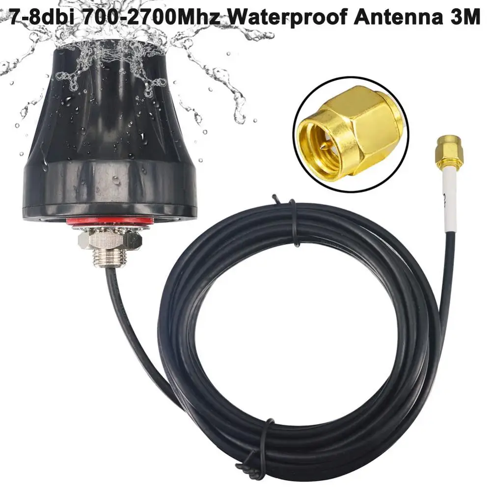 Antena impermeable para exteriores, Panel de antenas 4G LTE, aéreo SMA macho, omnidireccional, Cable 3M, 7-8dbi, 700-2700MHz GSM 3G 4G