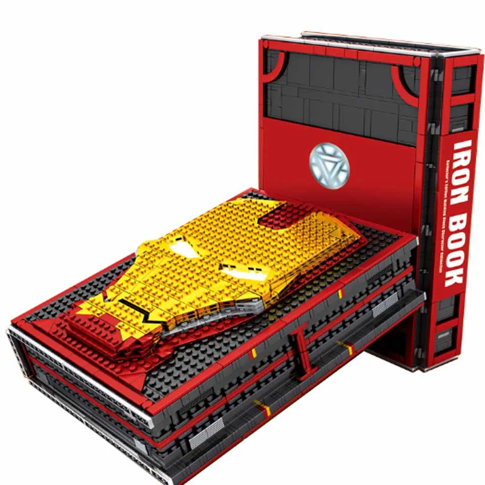 

Super Heroes Iron Man Underground Laboratory Base Mark Armor Set Building Book Block LepininglyDisplay Box Marvel Avengers Gift
