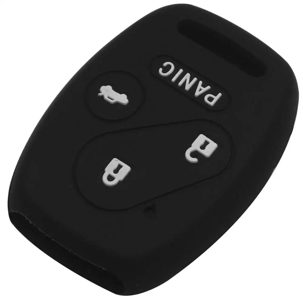 30 шт. 4 кнопки силиконовый чехол для ключей от машины крышка FOB для Honda CIVIC пилотное соглашение CR-V для стилизации автомобильного пульта оболочки ключа - Название цвета: Черный