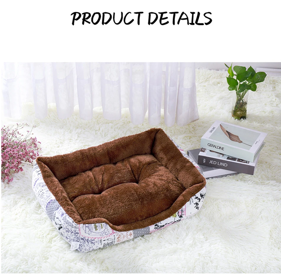 Small And Medium Dog Kennels Dog Beds For Medium Dogs Winter Warm Square Dog Mat Pet Dog Cat Puppy Cotton Nest