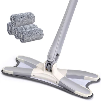 

X-Type Microfiber Hardwood Floor Mop Hand Free Washing Flat Mop, with Replace Pads Household Floor Cleaning Tools