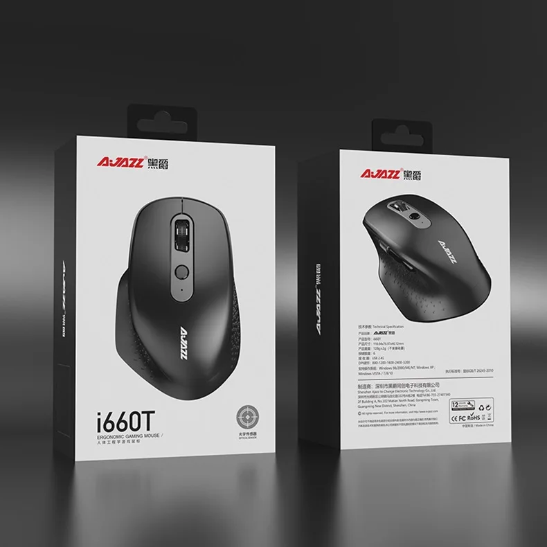 Все новые Ajazz i660t многомодовая перезаряжаемая Bluetooth 4,0 Беспроводная/2,4G оптическая мышь для Mac, ноутбука Настольный тип-c порт