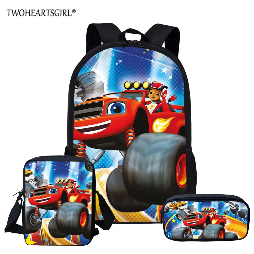 Twoheartsgirl mochilas escolares con estampado Blaze y the Monster Machines  para niños, conjunto de mochilas para escuela primaria, bolsa para libros  para niños y niñas|Mochilas escolares| - AliExpress