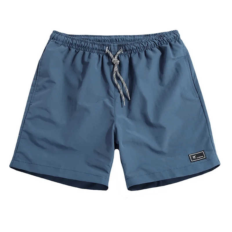Новинка, мужские летние шорты размера плюс 5XL, одноцветные тонкие быстросохнущие пляжные брюки, повседневные спортивные шорты, уличная одежда для мужчин - Цвет: light blue