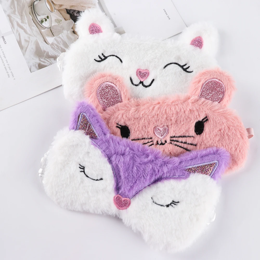 

1 pc Cute Animal Rabbit Cat Cartoon Cloud Soft Comfortable Sleep Eye Mask Portable Blindfold Travel Shade Aid Sleep Eyepatch