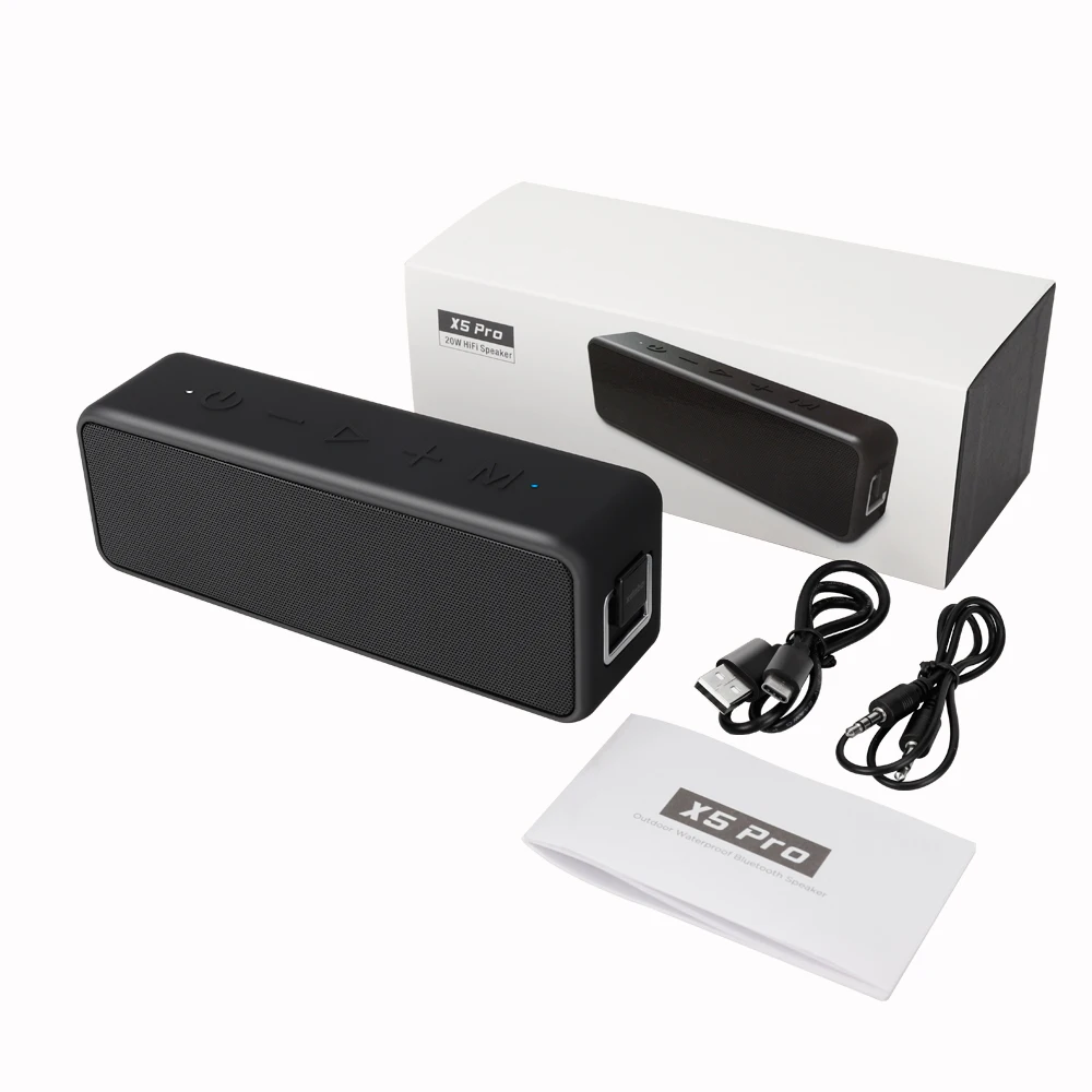 20 Вт Портативный bluetooth-динамик Водонепроницаемый IPX7 Super Bass BT5.0 отлично подходит для улицы дома, пляжа, вечерние TWS type-C USB Mic