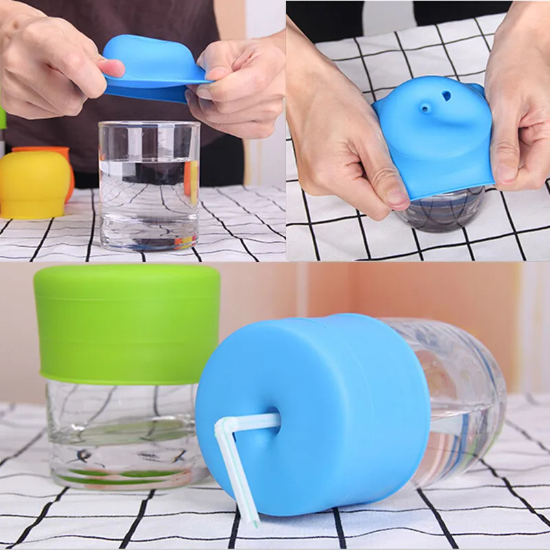Soft Water Bottle Mouth Cup Drink Cover Suction Nozzle Spill-proof Caps Silicone Lids | Дом и сад