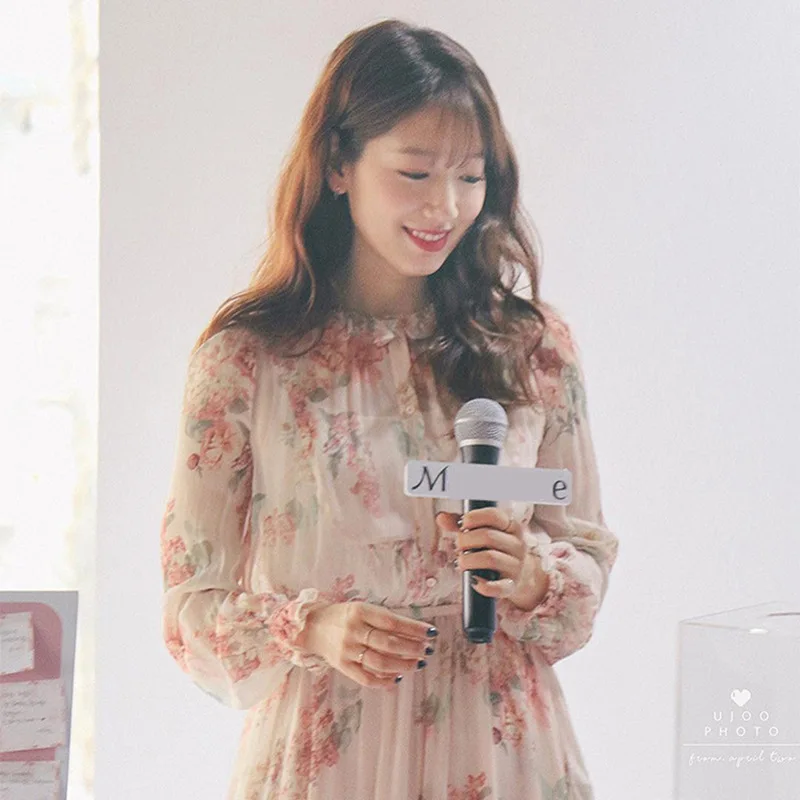 Kpop Blackpink Jisoo same Korea свежий сладкий темперамент шифоновое платье с цветами женские летние уличные модные платья с длинными рукавами