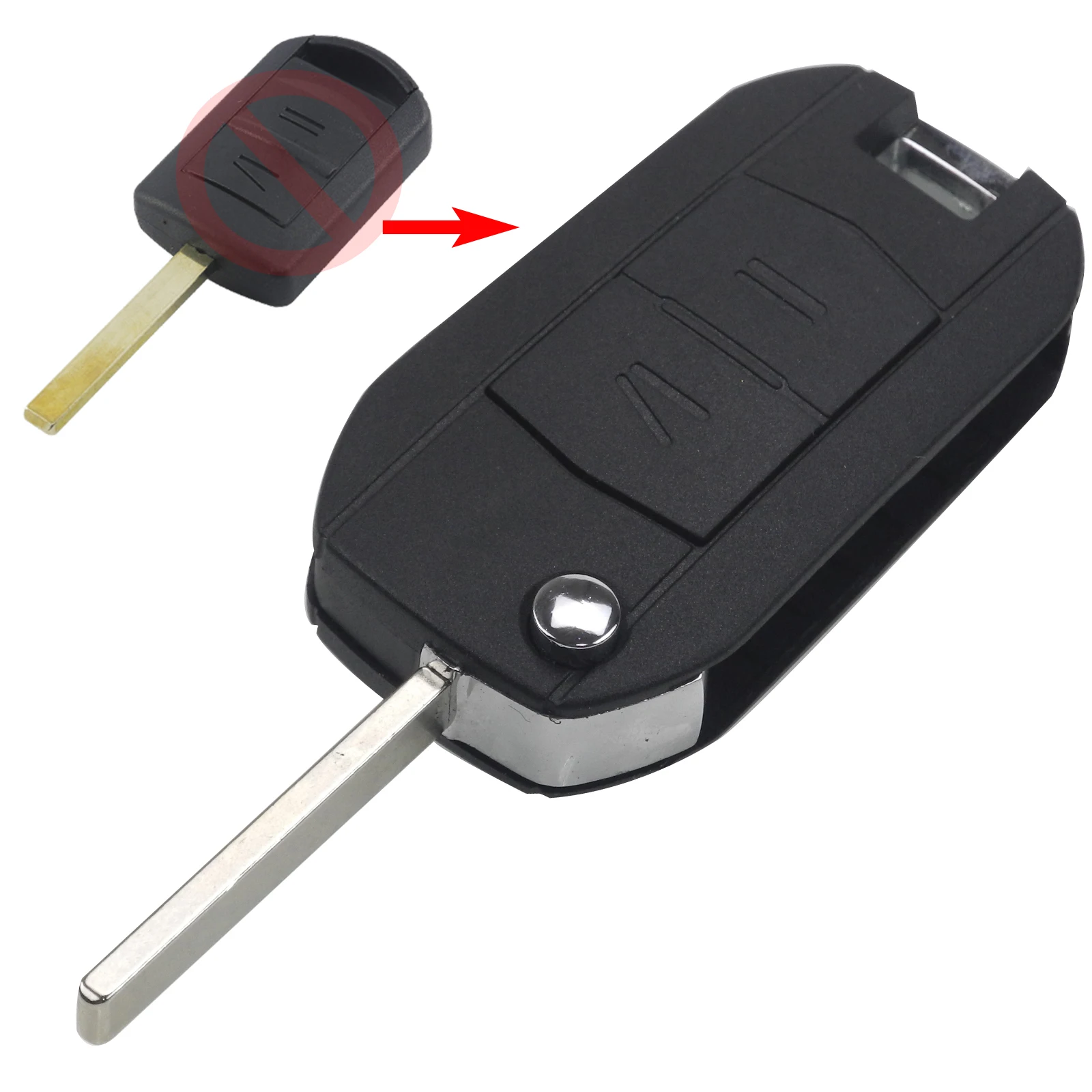 

jingyuqin Folding 2 Buttons Car Key Shell Remote Flip Key Fob Case For Vauxhall Opel Astra Vectra Zafira Omega Key Shell Cover