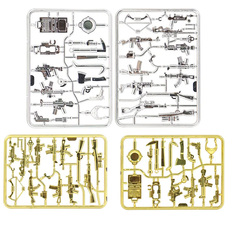 

ww2 Moc modern military brickmania pubgs Electroplating weapon gun akm m24 AWM Kar98k building block world war part bricks toys